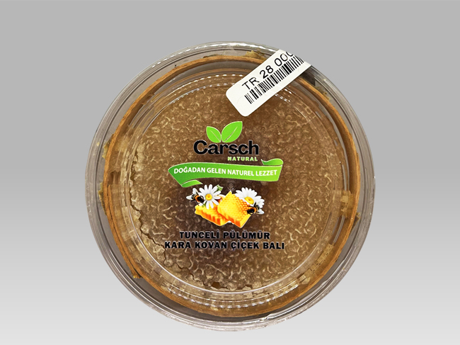 Carsch Natural Tunceli Pülümür Kara Kovan Çiçek Balı - Yuvarlak 550gr